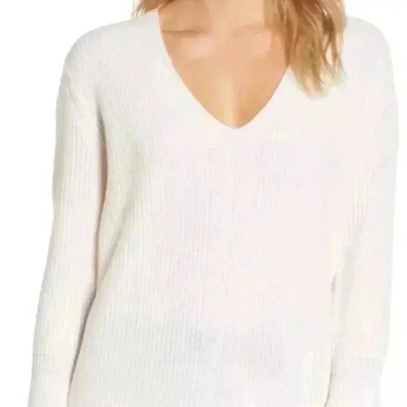 Nordstrom Signature Rib Knit Cashmere‎ Bell Sleeve Sweater - Picture 1 of 7